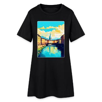 Turin Italie Affiche de voyage vintage WPA Art Souvenir - Robe T-shirt Femme - noir - Devant