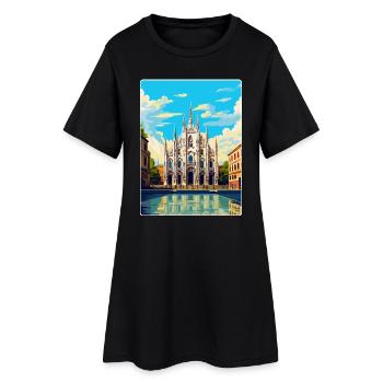 Milan Italie Affiche de voyage vintage WPA Art Souvenir - Robe T-shirt Femme - noir - Devant