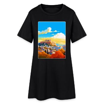 Athènes Grèce Affiche de voyage vintage WPA Souvenir - Robe T-shirt Femme - noir - Devant