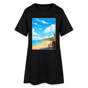 Saint Malo France Poster de voyage vintage souvenir - Robe T-shirt Femme - noir - Devant
