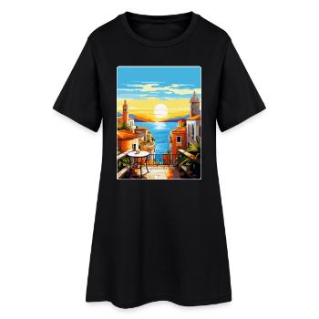 Malaga Spanien Vintage Reiseplakat WPA Souvenir - Frauen T-Shirt-Kleid - Schwarz - Vorne