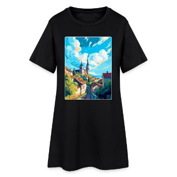Tabor Tschechische Republik Vintage Reiseplakat WPA Kunst - Frauen T-Shirt-Kleid - Schwarz - Vorne