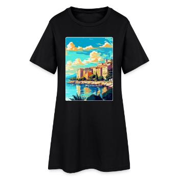 Cannes Frankreich Vintage Reiseplakat WPA Souvenir - Frauen T-Shirt-Kleid - Schwarz - Vorne