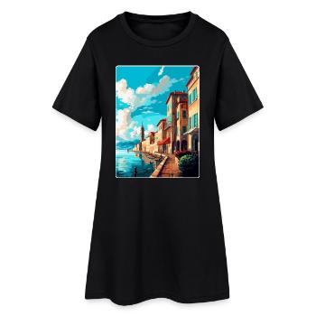 Bayonne France Affiche de voyage vintage Souvenir WPA - Robe T-shirt Femme - noir - Devant