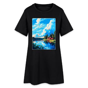 Falun Suède Affiche de voyage vintage WPA Souvenir - Robe T-shirt Femme - noir - Devant