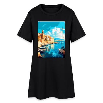 Héraklion Grèce Affiche de voyage vintage souvenir - Robe T-shirt Femme - noir - Devant