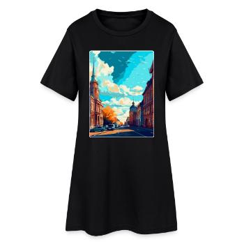 Lodz Pologne Affiche de voyage vintage WPA Art Souvenir - Robe T-shirt Femme - noir - Devant