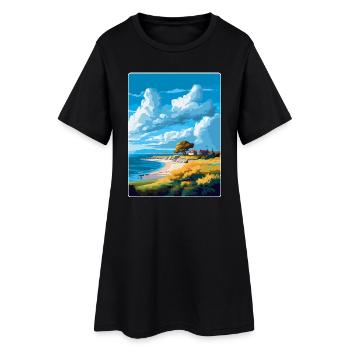 Gotland Suède Affiche de voyage vintage Souvenir WPA - Robe T-shirt Femme - noir - Devant