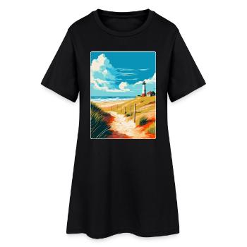 Insel Sylt Deutschland Vintage Reiseplakat Souvenir - Frauen T-Shirt-Kleid - Schwarz - Vorne