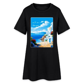 Milos Grèce Vintage Affiche de voyage WPA Souvenir - Robe T-shirt Femme - noir - Devant