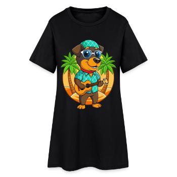Lustige Rottweiler Hund Sommer Strand Sonnenbrille - Frauen T-Shirt-Kleid - Schwarz - Vorne