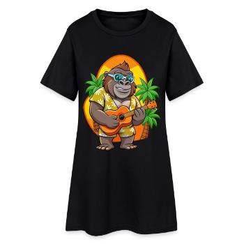 Lunettes de soleil de plage d’été de dessin animé de gorille drôle - Robe T-shirt Femme - noir - Devant