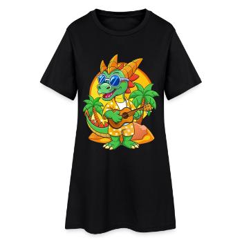 Lunettes de soleil de plage d’été de dessin animé de dragon drôle - Robe T-shirt Femme - noir - Devant
