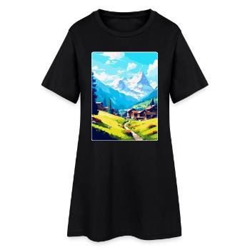 Adelboden Suisse Affiche de voyage vintage WPA - Robe T-shirt Femme - noir - Devant