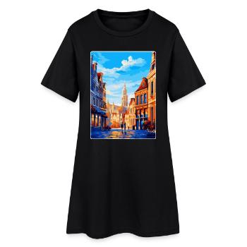 Bruxelles Belgique Poster de voyage vintage souvenir - Robe T-shirt Femme - noir - Devant