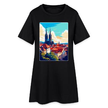 Brünn Tschechische Republik Vintage Reiseplakat Souvenir - Frauen T-Shirt-Kleid - Schwarz - Vorne