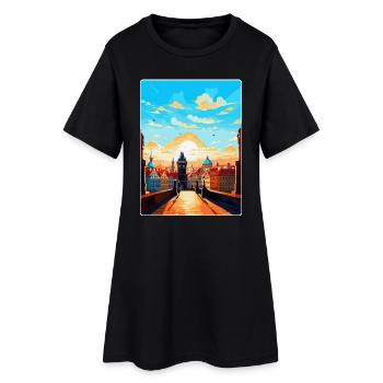 Prag Tschechische Republik Vintage Reiseplakat WPA - Frauen T-Shirt-Kleid - Schwarz - Vorne