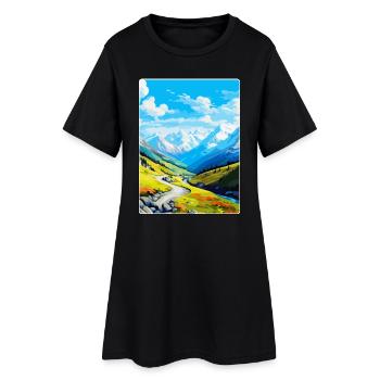 Stilfser Joch Italien Vintage Reiseposter WPA Souvenir - Frauen T-Shirt-Kleid - Schwarz - Vorne
