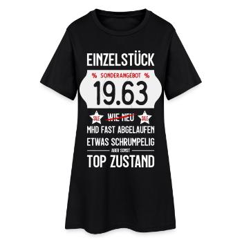63. GEBURTSTAG 1963 EINZELSTÜCK PREISSCHILD - Frauen T-Shirt-Kleid - Schwarz - Vorne