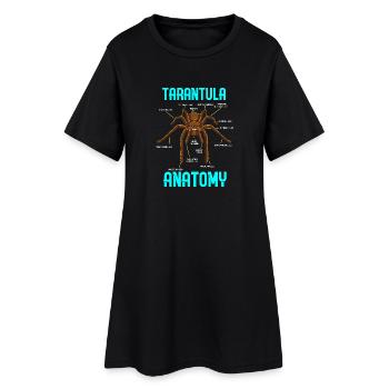 Tarantelspinne Anatomie - Lustiges Diagramm - Frauen T-Shirt-Kleid - Schwarz - Vorne