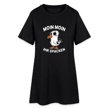 Freche Möwe Moin Moin Ihr Spacken Nordsee Ostsee - Frauen T-Shirt-Kleid - Schwarz - Vorne