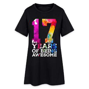17 YEARS OF BEING AWESOME 17. GEBURTSTAG - Frauen T-Shirt-Kleid - Schwarz - Vorne