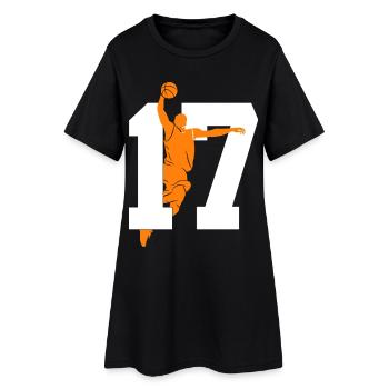 NUMMER 17 BASKETBALL 17. GEBURTSTAG - Frauen T-Shirt-Kleid - Schwarz - Vorne