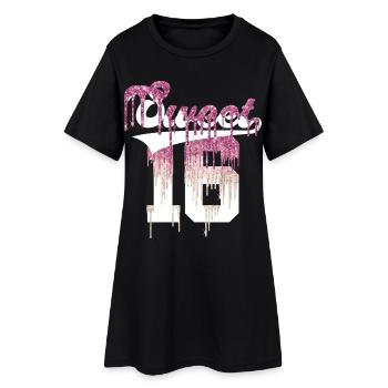 SWEET 16 ENFIN 16ÈME ANNIVERSAIRE - Robe T-shirt Femme - noir - Devant