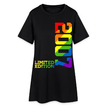 LGBTQ 2007 ARC-EN-CIEL QUEER 18E ANNIVERSAIRE PRIDE - Robe T-shirt Femme - noir - Devant