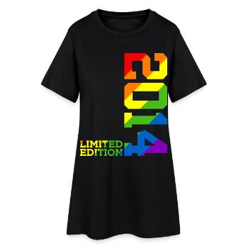 LGBTQ 2014 ARC-EN-CIEL QUEER 11E ANNIVERSAIRE PRIDE - Robe T-shirt Femme - noir - Devant
