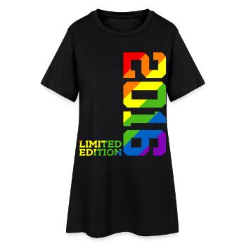 LGBTQ 2016 ARC-EN-CIEL QUEER 9E ANNIVERSAIRE PRIDE - Robe T-shirt Femme - noir - Devant