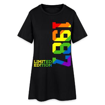 FIERTÉ QUEER IREN-CIEL 39E ANNIVERSAIRE DE L’ENVERGURE LGBTQ 1987 - Robe T-shirt Femme - noir - Devant