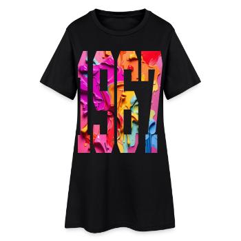 BUNT 59. GEBURTSTAG 1967 - Frauen T-Shirt-Kleid - Schwarz - Vorne