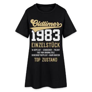 43. GEBURTSTAG OLDTIMER 1983 - Frauen T-Shirt-Kleid - Schwarz - Vorne
