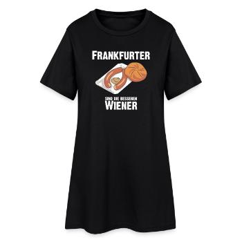 Frankfurter sind die besseren Wiener Würstchen - Frauen T-Shirt-Kleid - Schwarz - Vorne