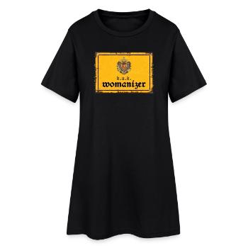 k.u.k. womanizer - Frauen T-Shirt-Kleid - Schwarz - Vorne