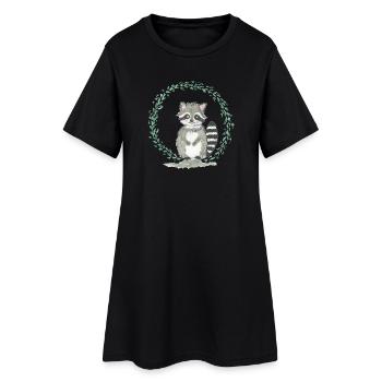 raton laveur - Robe T-shirt Femme - noir - Devant