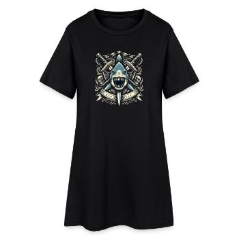 Logo du requin maléfique - Robe T-shirt Femme - noir - Devant