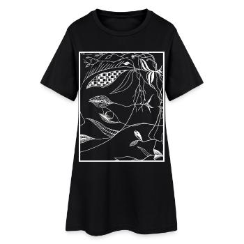 Lignes botaniques sombres - Robe T-shirt Femme - noir - Devant