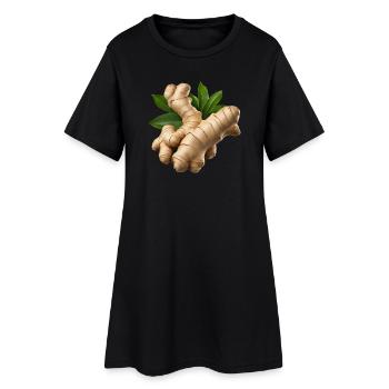 Würzige Wurzel - Frauen T-Shirt-Kleid - Schwarz - Vorne