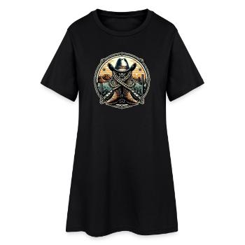 Western Logo 1 - Frauen T-Shirt-Kleid - Schwarz - Vorne