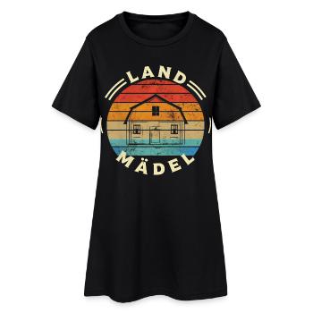 Fille de la campagne Village Enfant Rétro - Robe T-shirt Femme - noir - Devant