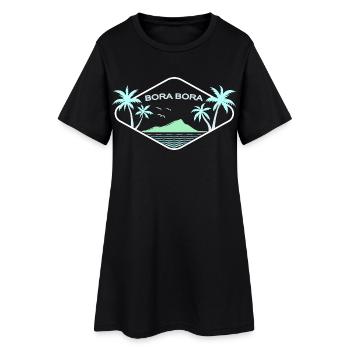 Logo Idylle de l’île Bora Bora - Robe T-shirt Femme - noir - Devant