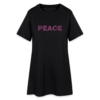 all we need is PEACE - Frauen T-Shirt-Kleid - Schwarz - Vorne