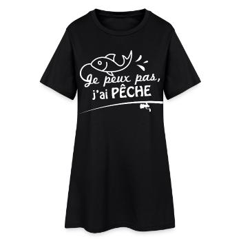 Je peux pas, j'ai pêche - Robe T-shirt Femme - noir - Devant