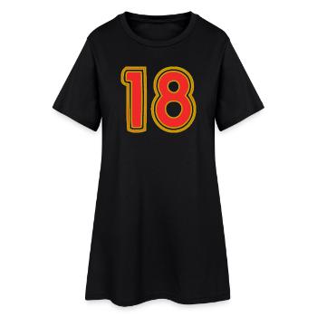 18. 18 ANS. 18e ANNIVERSAIRE. ANNIVERSAIRE 18 ANS. - Robe T-shirt Femme - noir - Devant