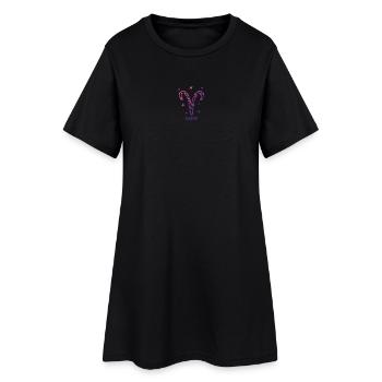 Widder Sternzeichen - Frauen T-Shirt-Kleid - Schwarz - Vorne