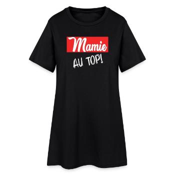 MAMIE. GRAND-MERE. FÊTE DES MÈRES. BONNE FÊTE - Robe T-shirt Femme - noir - Devant