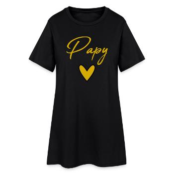 PAPY. PAPA. FÊTE DES PÈRES. BONNE FÊTE PAPA. BONNE - Robe T-shirt Femme - noir - Devant