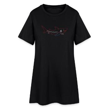 Hai-Liebhaber Meeresbiologie Meerestier Unterwasse - Frauen T-Shirt-Kleid - Schwarz - Vorne
